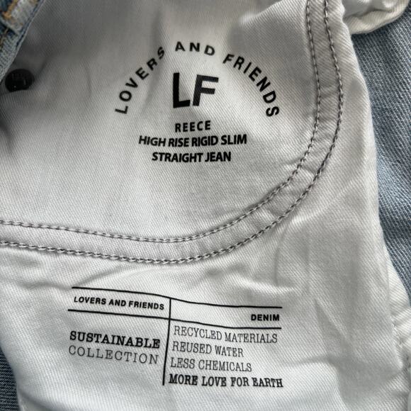 Lovers & Friends Jeans Womens 27 Reece High Rise Rigid Slim Straight Button Fly - Picture 6 of 14